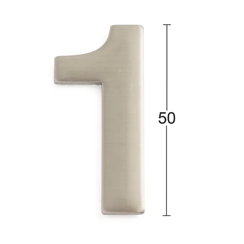 Siffra självhäftande 50 mm Nr 1, Rostfri