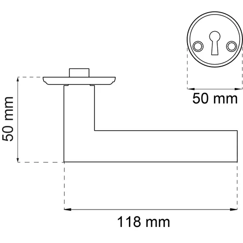 Dörrhandtag Miami inkl. nyckelskylt Borstad aluminium