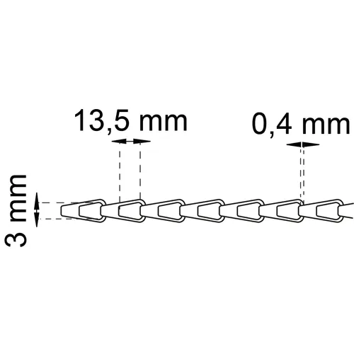 Kätting 20 Ø 0,4 mm, Krom