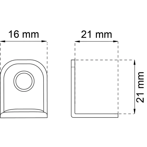 Möbelvinkel 211 21x21 mm, FZB, 8-pack
