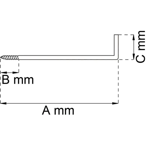 Vinkelkrok 50 mm, Vit, 5-pack