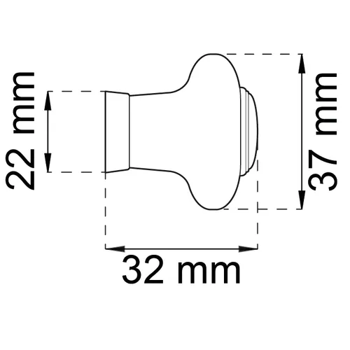 Knopp Erik 37 mm, Vit/Borstad tenn