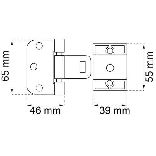 Gångjärn symmetriskt 2465 Vit, 2-pack
