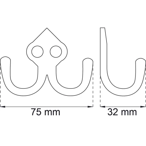Krok 142 Svart aluminium, 2 pack