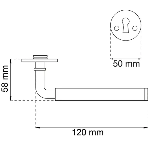 Dörrhandtag A383 inkl. nyckelskylt Svart/Krom