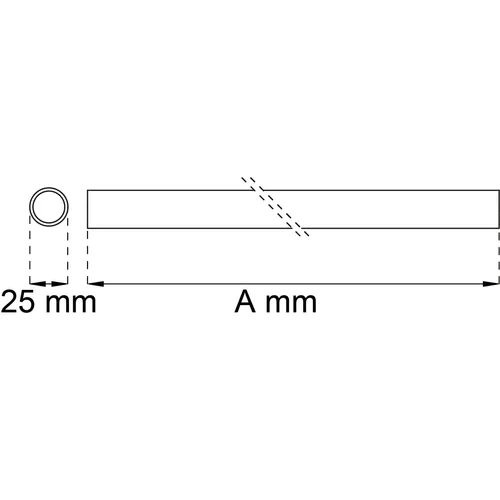 Klädstång 25x5000 mm, Krom