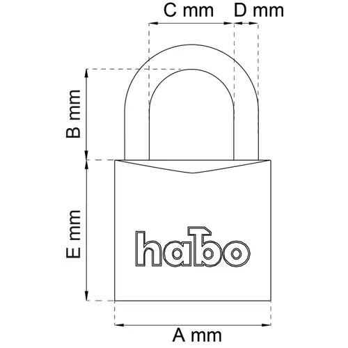 Hänglås 402 25x4 mm, CC 12 mm
