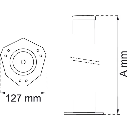Bordsben 501 710x60 mm, Matt nickel