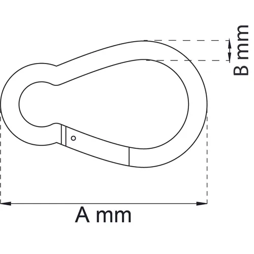 Karbinhake 245-I 70x7 mm, Rostfri