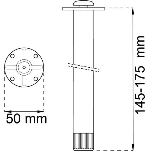 Bordsben 811 28 mm, Krom