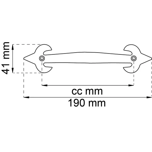 Kökshandtag Olivia Smide c/c 130 mm, 2 st