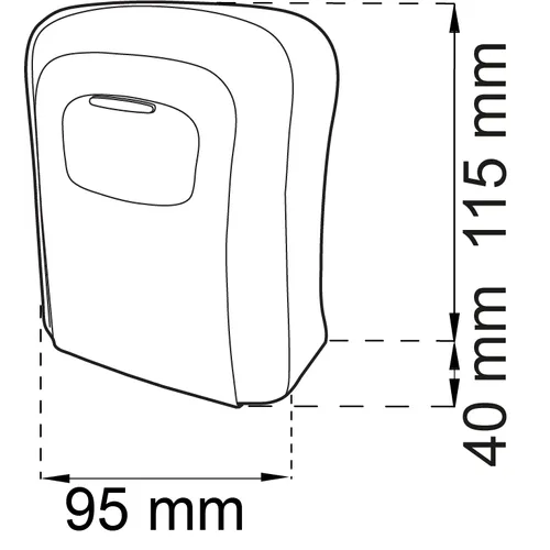 Nyckelskåp 103, Svart/Aluminium