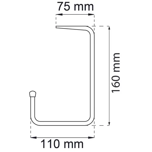 Tak- och hyllkrok 8506 115 mm, FZB
