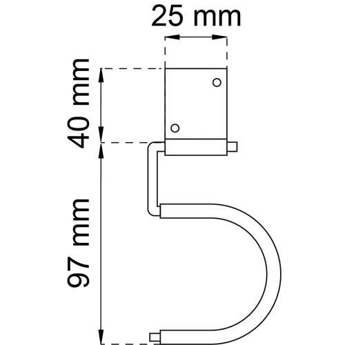Redskapshållare Krok 97 mm, FZB