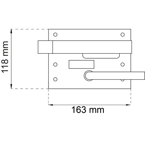 AD-lås 890 Vänster, Svart Stål
