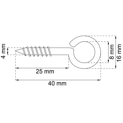 Skruvögla f. stormhasp 25 mm, FZB, 10-pack