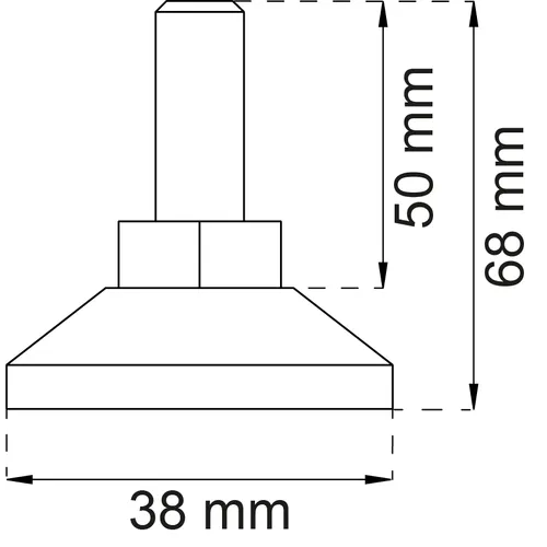 Ställfot f. bordsben Ø 38 mm, M10x50 mm