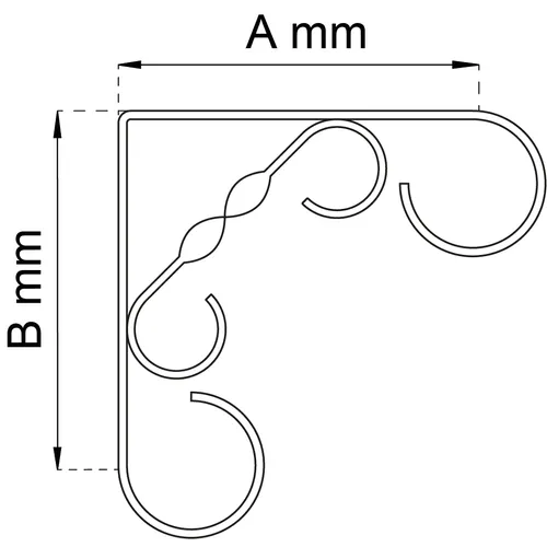 Konsol 4 smide 150x150 mm, Vit