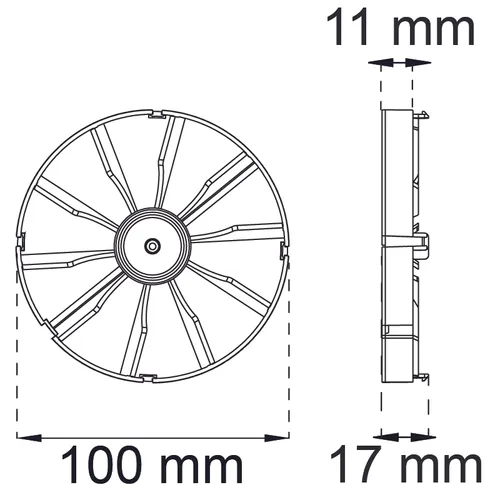 Kallrasskydd Ventit 100 mm