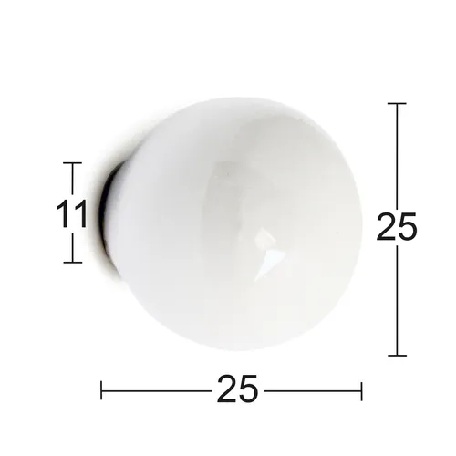 Knopp Lucas 25 mm, Vit