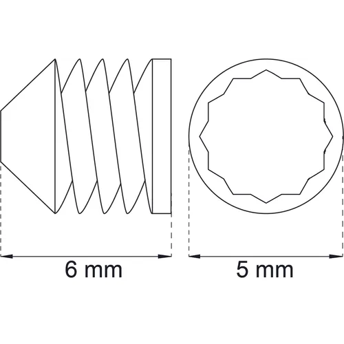 Stoppskruv 10 M5 Förmässingad, 5-pack