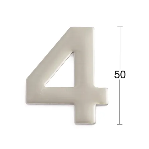Siffra självhäftande 50 mm Nr 4, Rostfri
