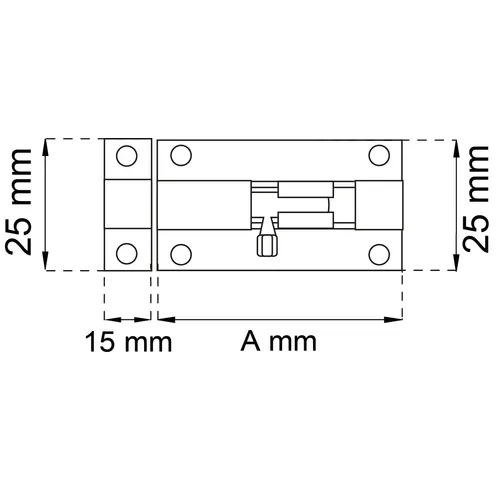 Skjutregel Mässing 4539 50 mm, Krom