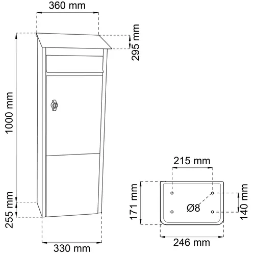 Markpostlåda 9440B Svart