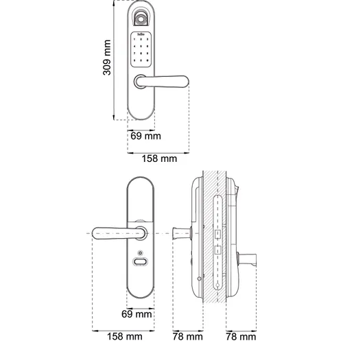 Tribe 2 - Elektroniskt dörrlås Silver