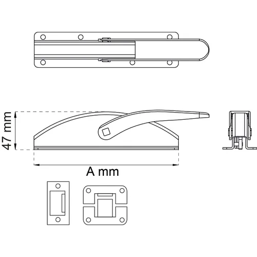 Garageregel u. stänger 12 mm, FZB