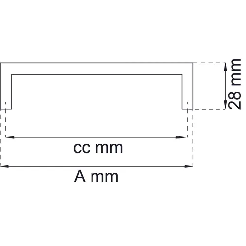 Kökshandtag Tove, 136 mm, Svart, 128 c/c, 2-pack