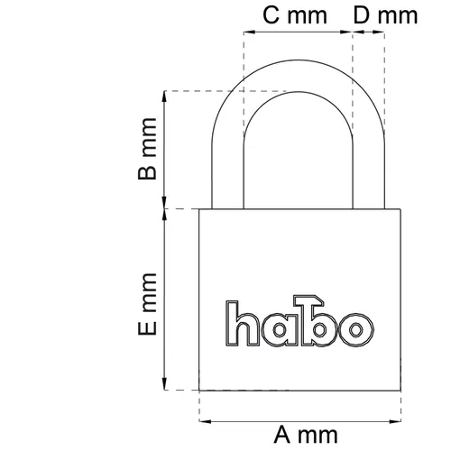 Hänglås 900 Klass 3, 60x11 mm, CC 28 mm