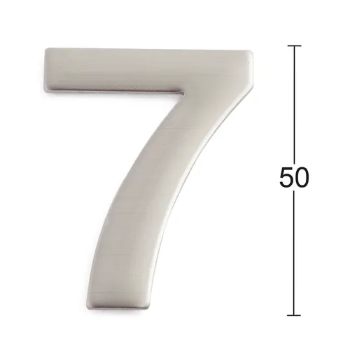 Siffra självhäftande 50 mm Nr 7, Rostfri
