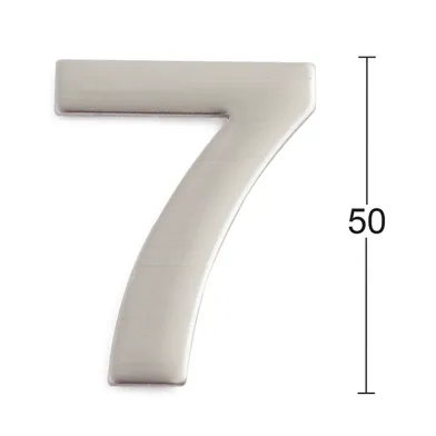 Siffra självhäftande 50 mm Nr 7, Rostfri