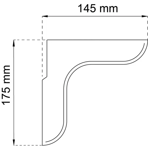 Konsol furu 145x175 mm, Vit