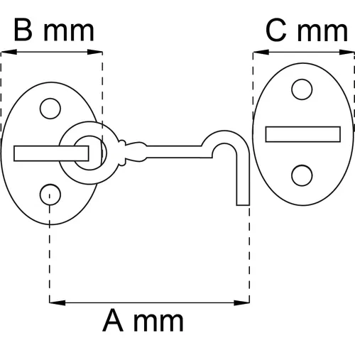 Kajuthake 7405 Polerad mässing