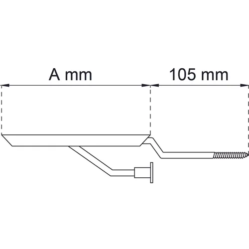 Fönsterbänkskonsol m. stödskruv, höjer 20 mm 120 mm, Vit
