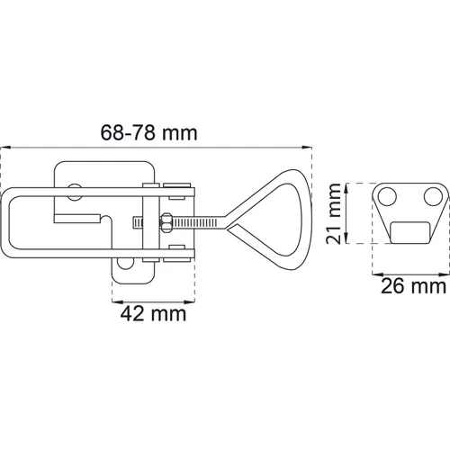 Excenterlås ställbar 68-78 mm, FZB