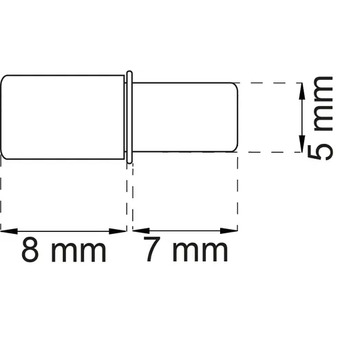 Hyllbärare 5 mm, FZB/plast, 8-pack