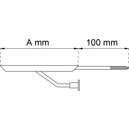 Fönsterbänkskonsol m. stödskruv, rak 120 mm, Vit