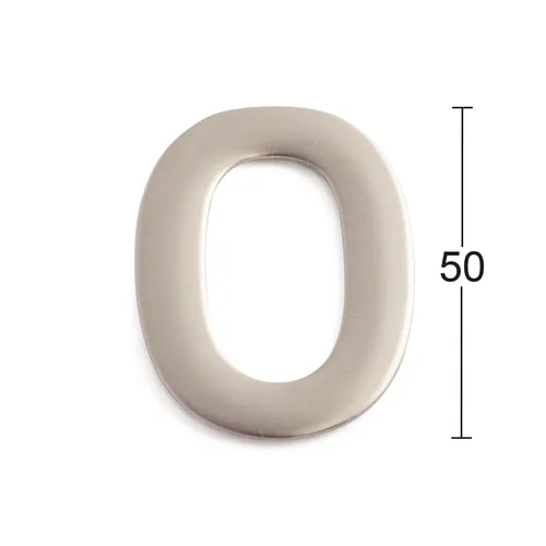 Siffra självhäftande 50 mm Nr 0, Rostfri