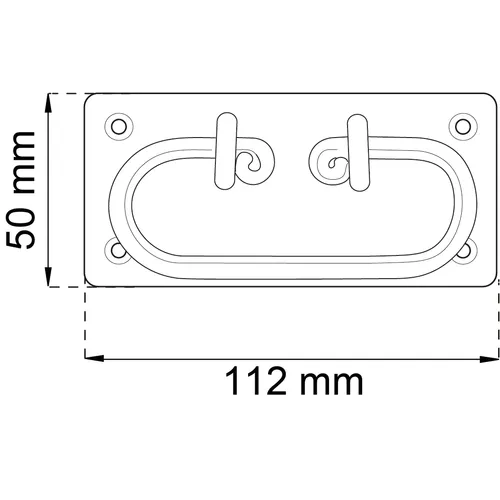 Kofferthandtag Smide 112x50 mm