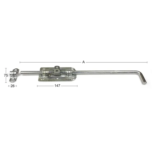 Skjutregel för grind, låsbar 495 mm, FZV