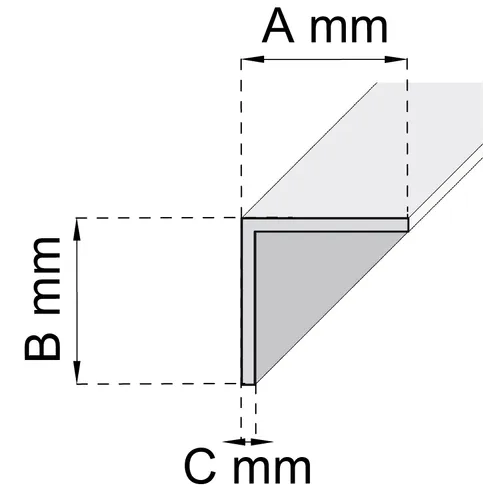Vinkelskena B11 25x25x2000 mm