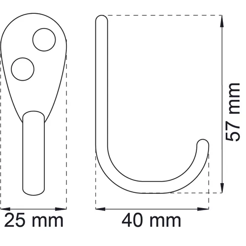 Enkelkrok Smide 57 mm
