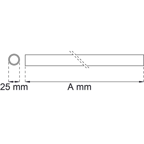 Klädstång 25x635 mm, Krom