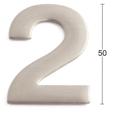 Siffra självhäftande 50 mm Nr 2, Rostfri