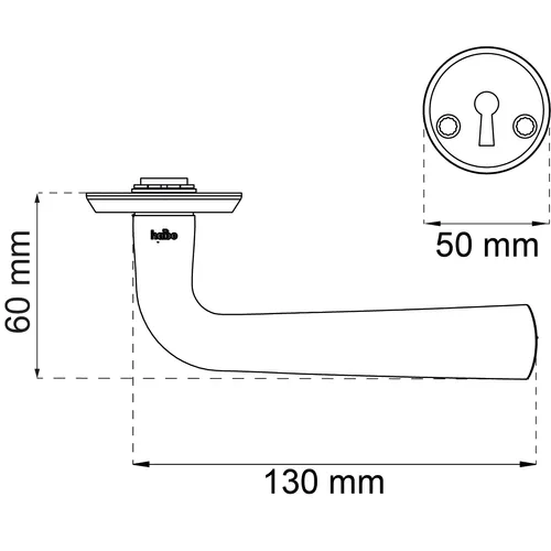 Dörrhandtag Oslo inkl. nyckelskylt Svart