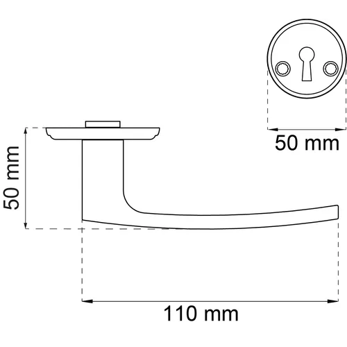 Dörrhandtag Torino inkl. nyckelskylt Krom