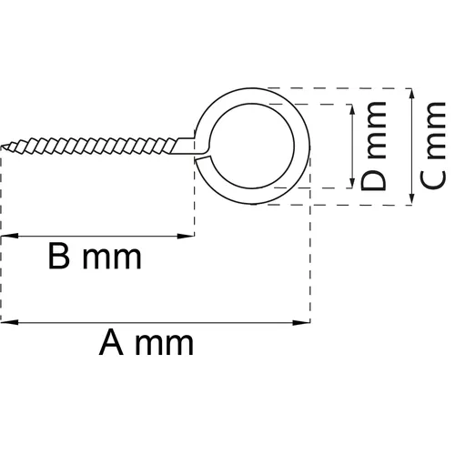 Förankringsögla trä 8x75 mm, FZB